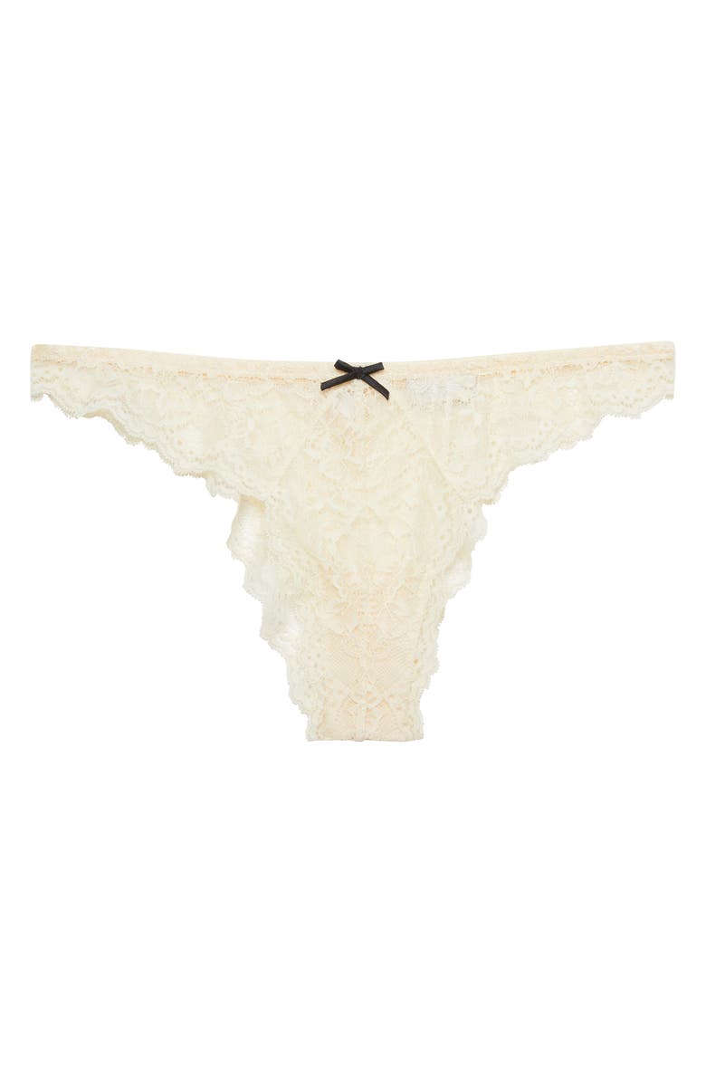 Fleur Du Mal Bianca Lace Cheeky Briefs, Main, color, Buttercup