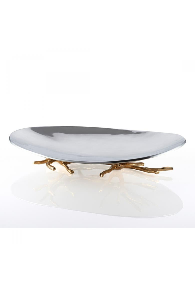 Manzanita Pedestal Platter, Main, color, Gold