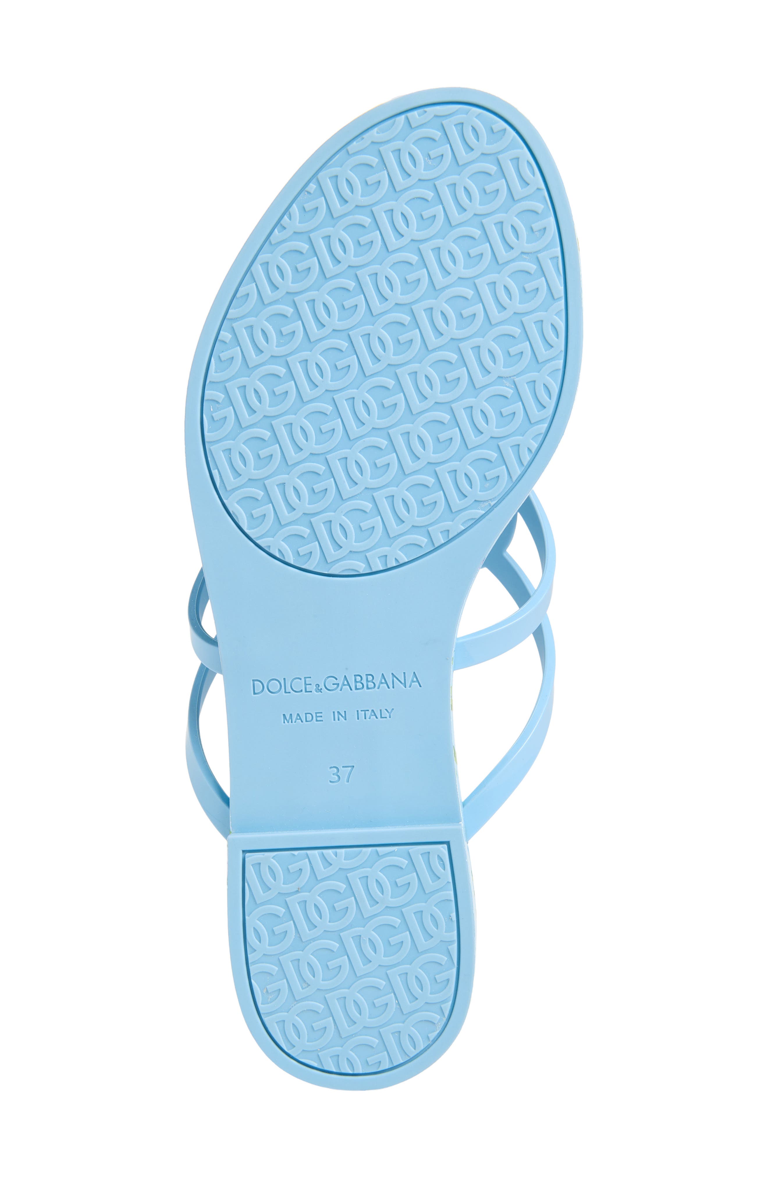 Dolce&Gabbana Logo Flip Flop, Alternate, color, Fiorellini F.celeste