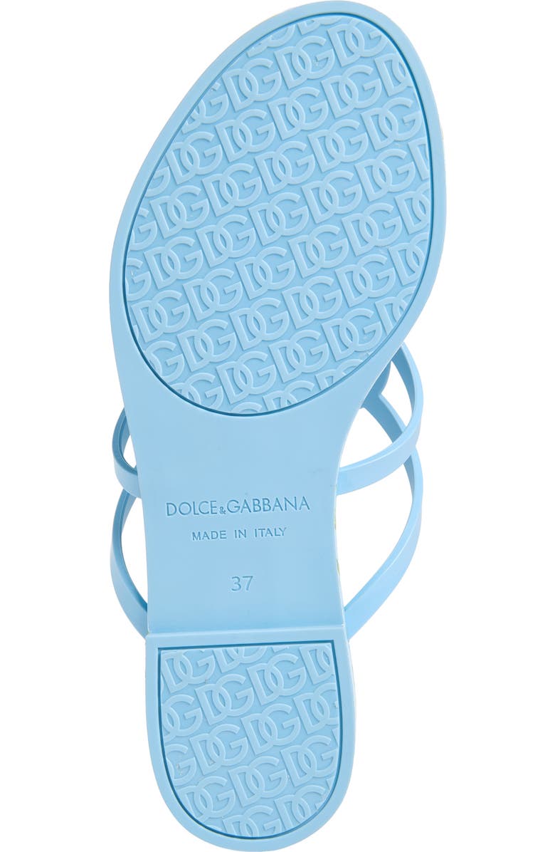 Dolce&Gabbana Logo Flip Flop, Alternate, color, Fiorellini F.celeste