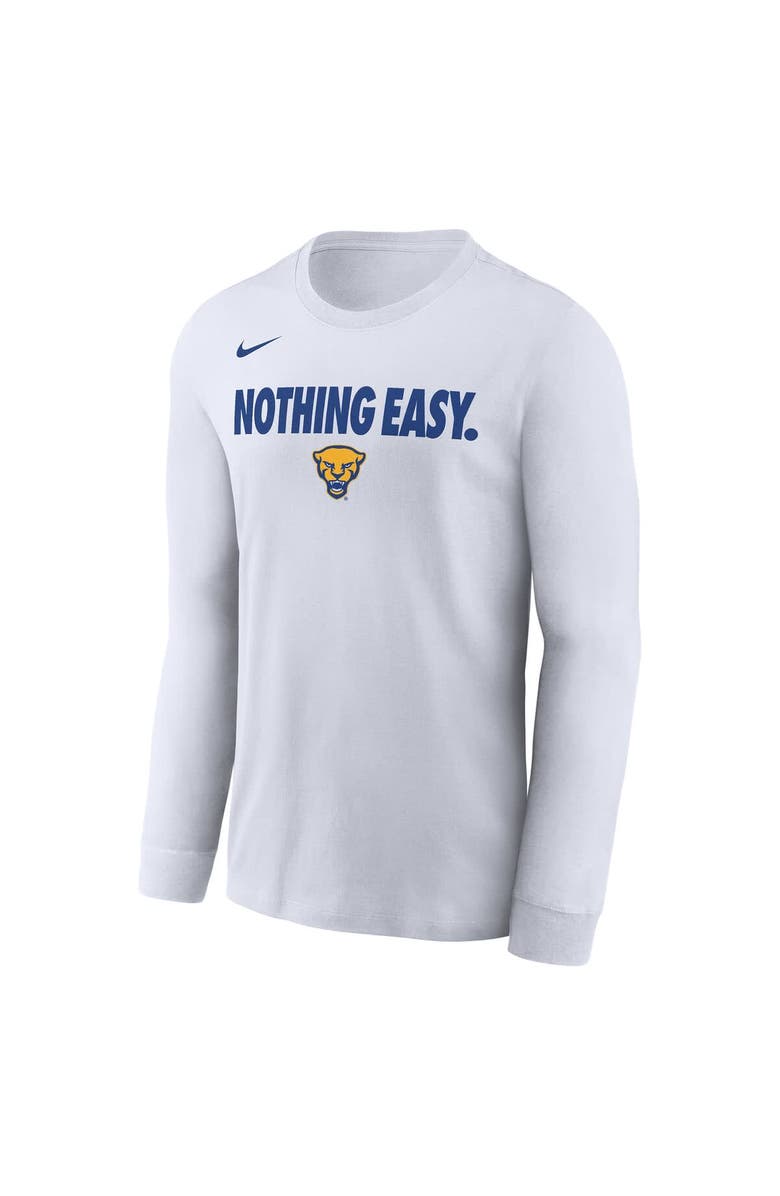 Nike Men's Nike White Pitt Panthers 2025 On-Court Bench Long Sleeve T-Shirt, Alternate, color, 