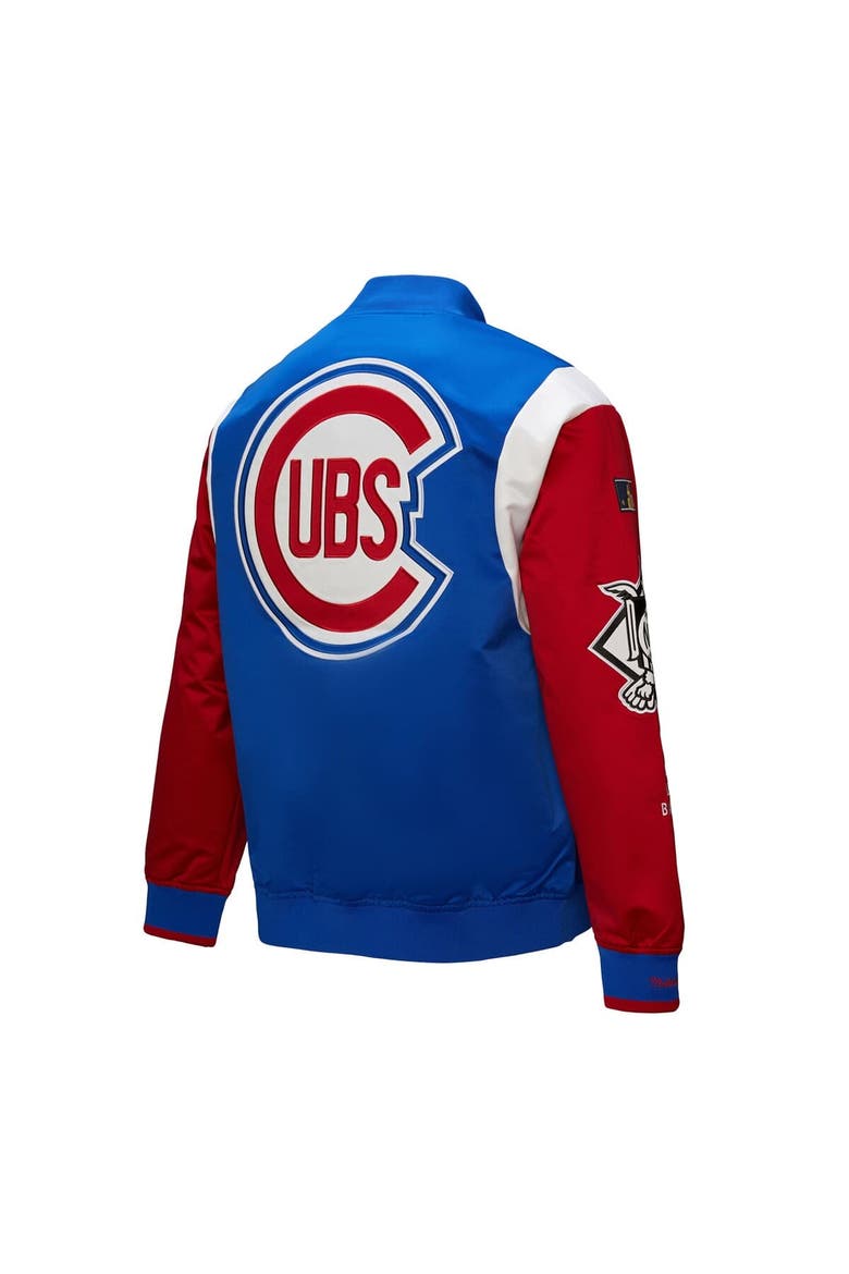 Men's Mitchell & Ness Royal/Red Chicago Cubs Cooperstown Collection Team Origins Satin Full-Snap Jacket, Alternate, color, Royal