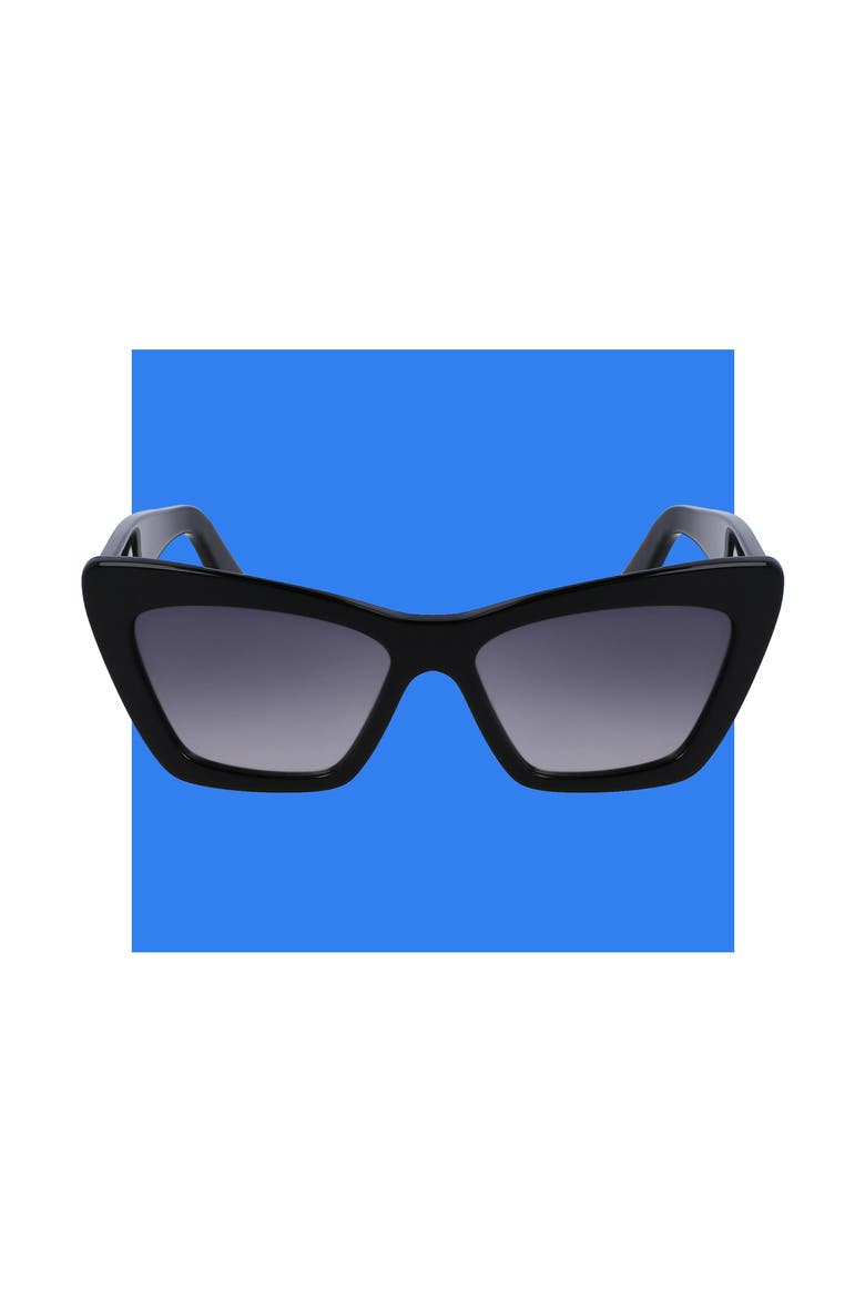Gancini 55mm Gradient Rectangle Sunglasses, Main, color, BLACK