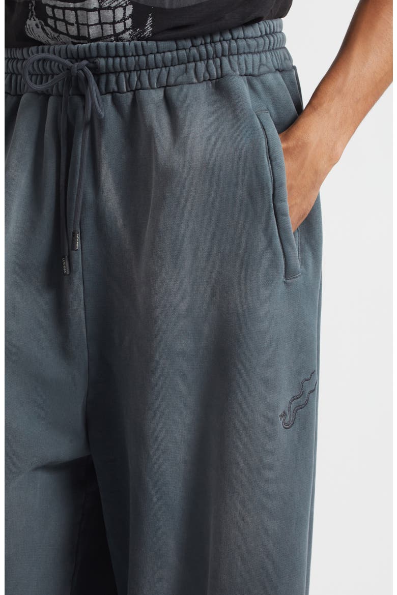 Raw Cut Fleece Sweatpants, Alternate, color, BLACK SMOKE