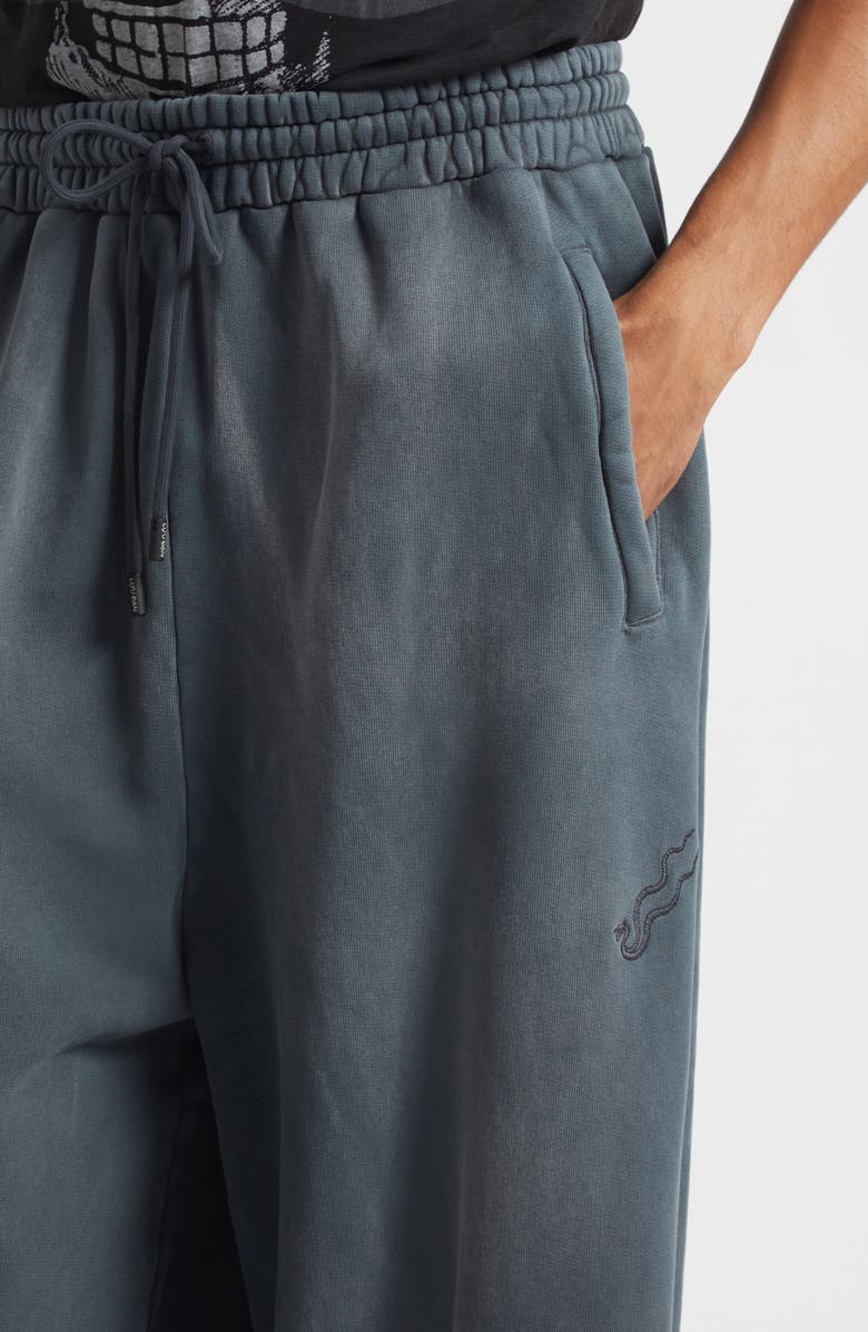 LU'U DAN Raw Cut Fleece Sweatpants, Alternate, color, Black Smoke