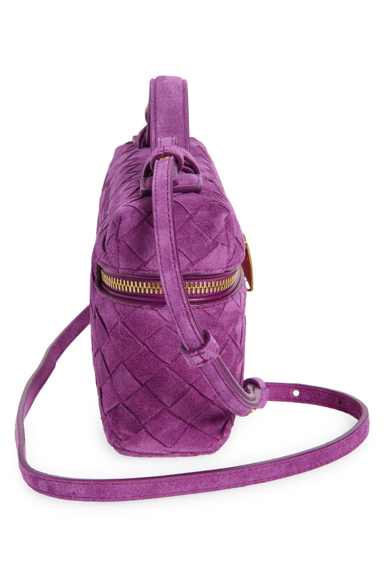 Bang Bang Intrecciato Suede Vanity Case, Alternate, color, 5227 BEETROOT-GOLD