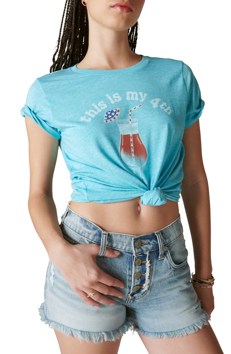 Lucky Brand This Is My 4th Crewneck Graphic T-Shirt, Main, color,