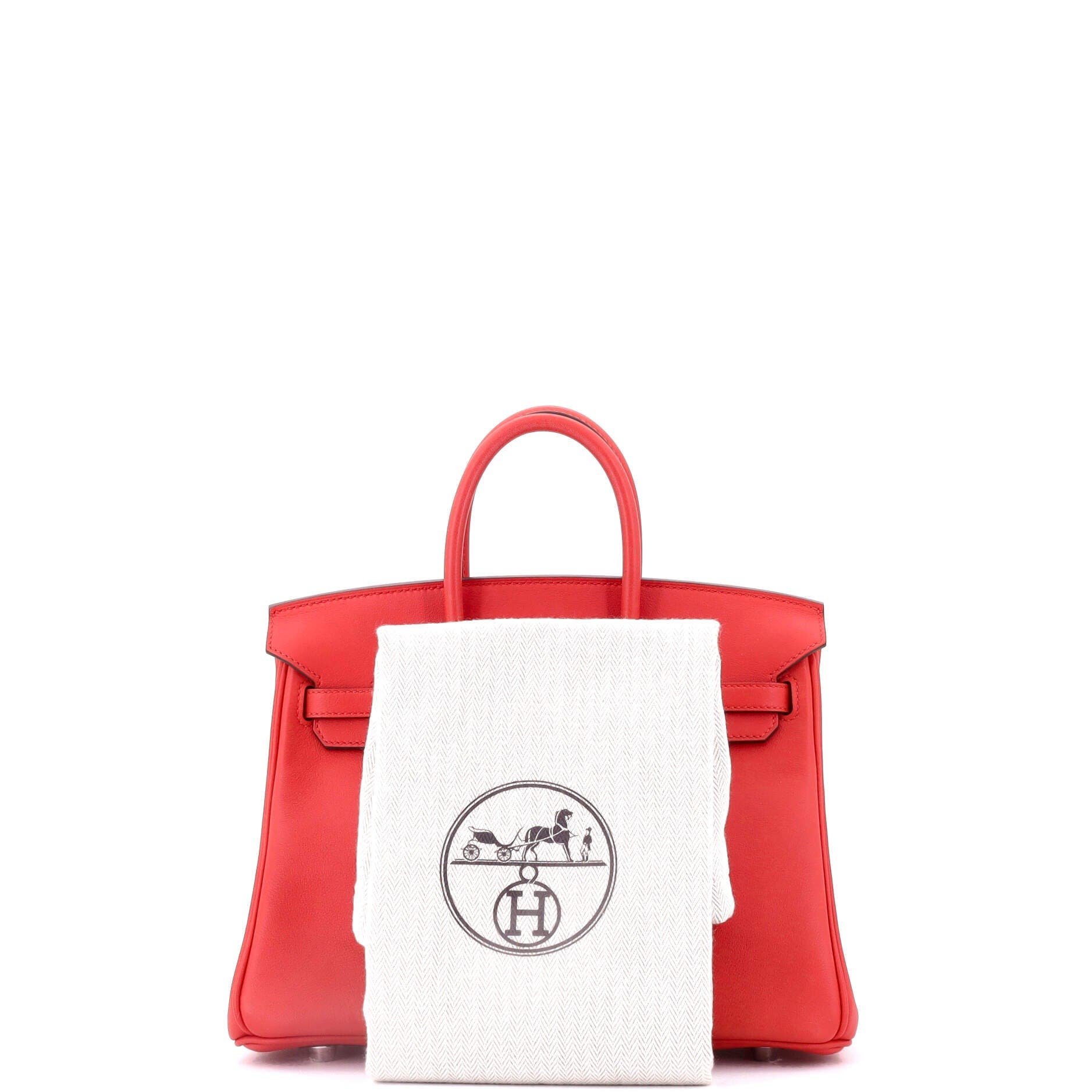 Pre-Owned Hermes Birkin Handbag Red Swift with Palladium Hardware 25, Alternate, color, 