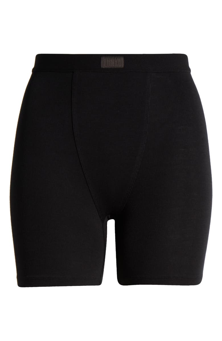 Lunya Rib Modal Boyshorts, Alternate, color, Immersed Black