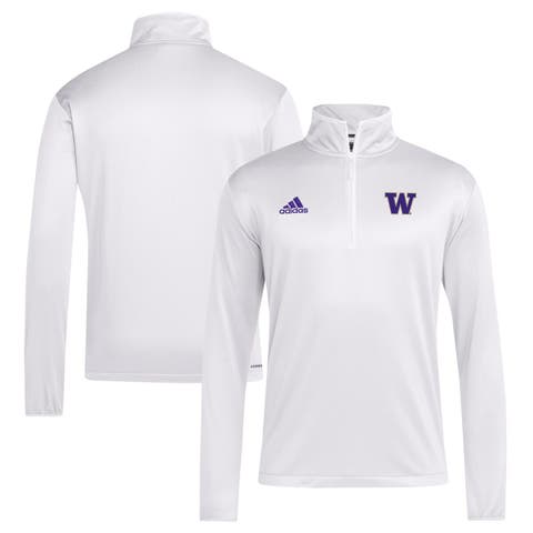 Men's adidas White Washington Huskies 2024 Coaches Sideline Quarter-Zip Top