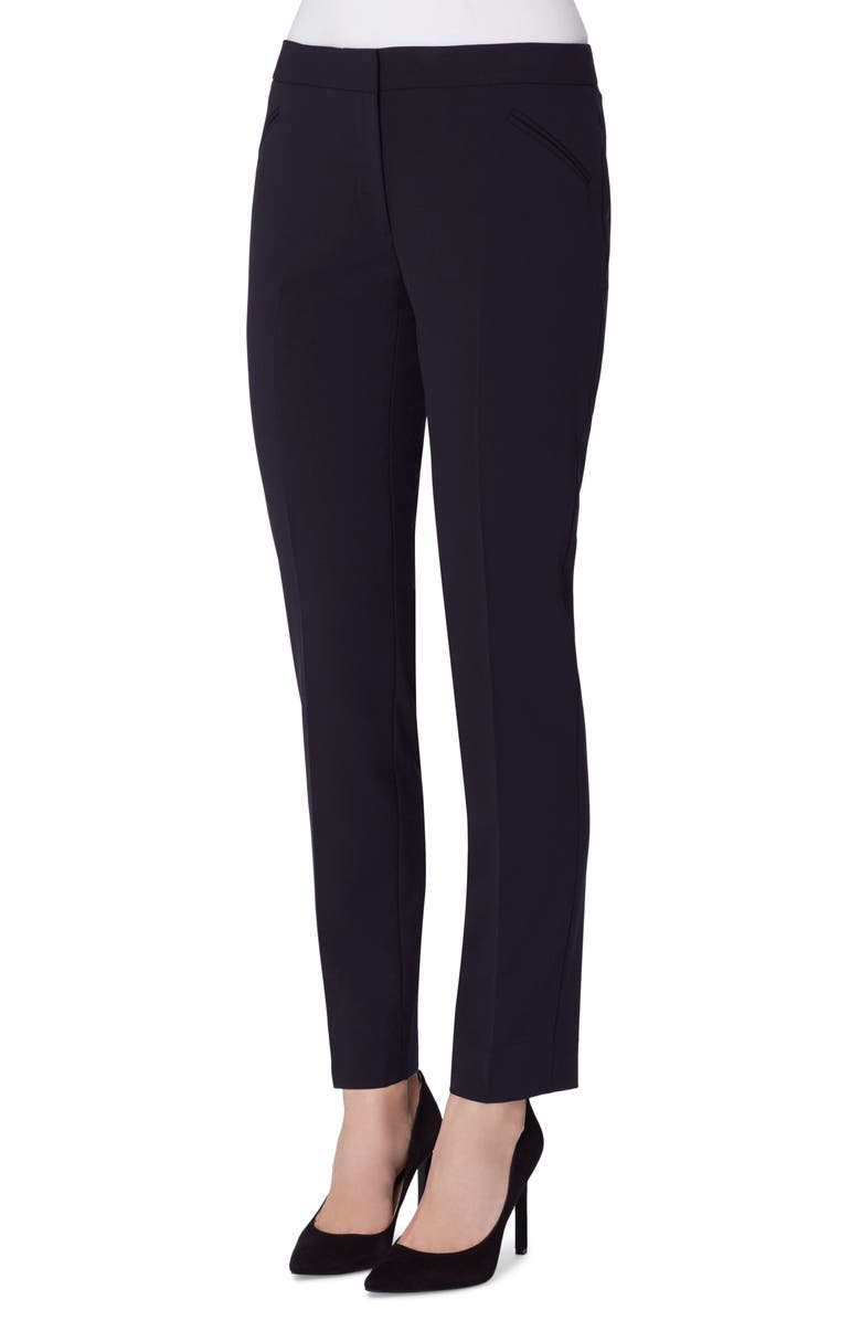 Tahari Stretch Crepe Straight Leg Pants, Main, color, 