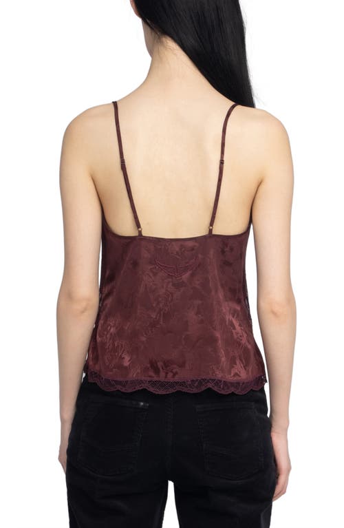 Zadig & Voltaire Womens Burgundy Cishi Lace-trim Silk Camisole In Red