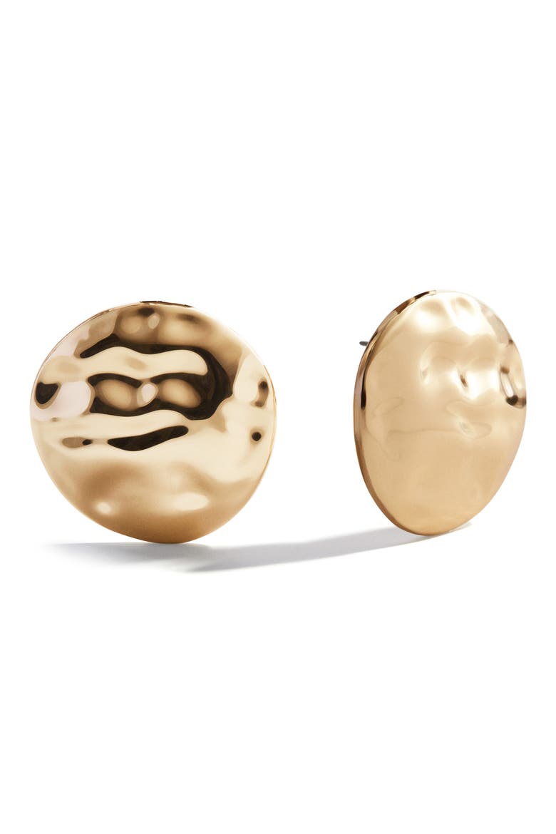 Odette Hammered Disc Earrings, Main, color, GOLD