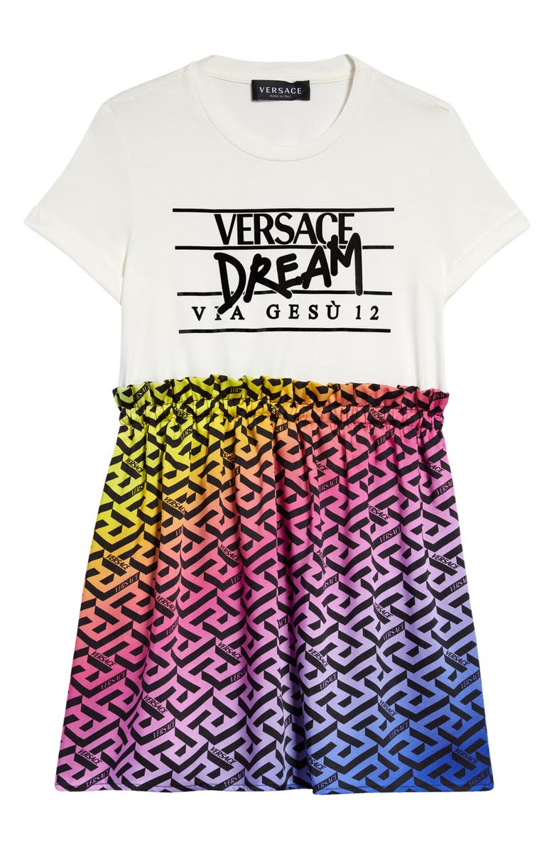 Versace Kids' Dream via Gesù Logo T-Shirt Dress, Main, color, 