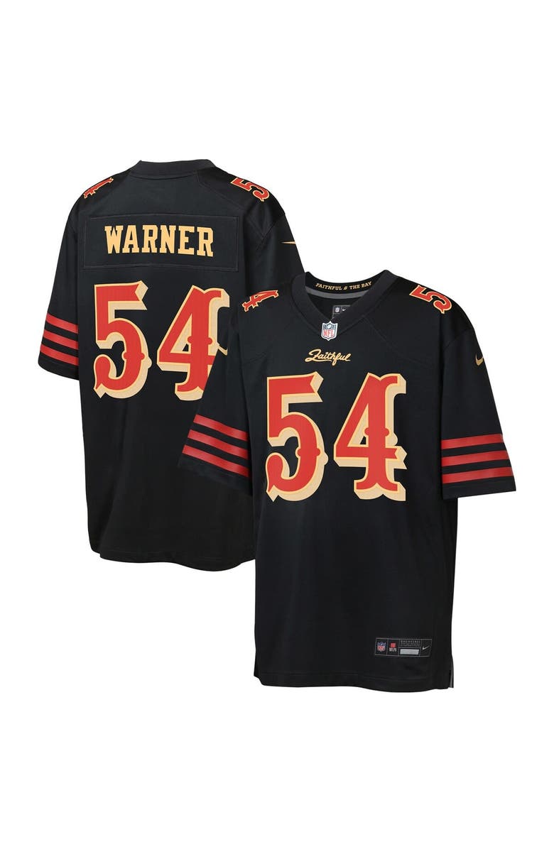 Nike Youth Nike Fred Warner Black San Francisco 49ers 2025 Rivalries Collection Game Jersey, Main, color, Black