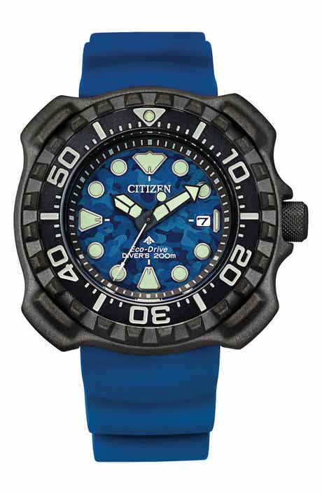 Citizen Promaster Dive Faux Leather Strap Watch, 46mm