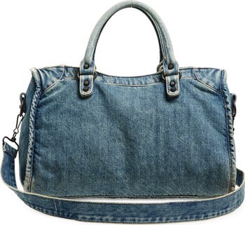 Medium Le City Denim Satchel