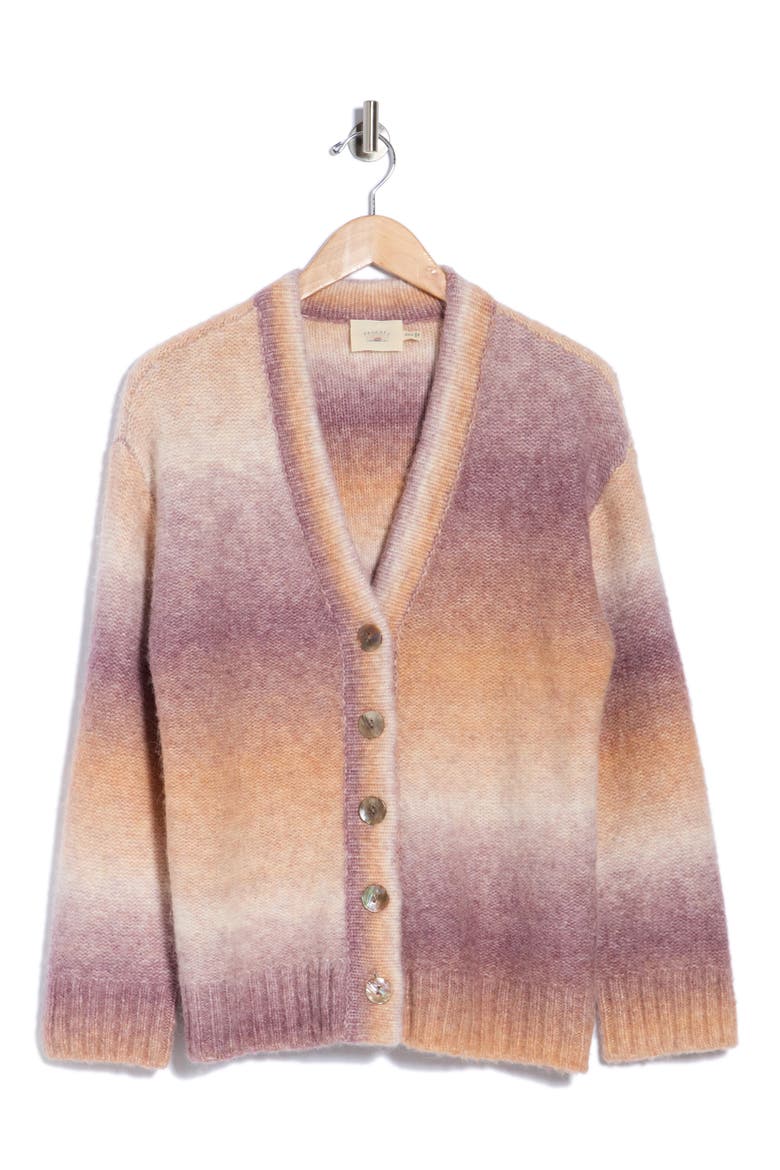 Seaside Spacedye Cardigan, Alternate, color, AMETHYST DUSK