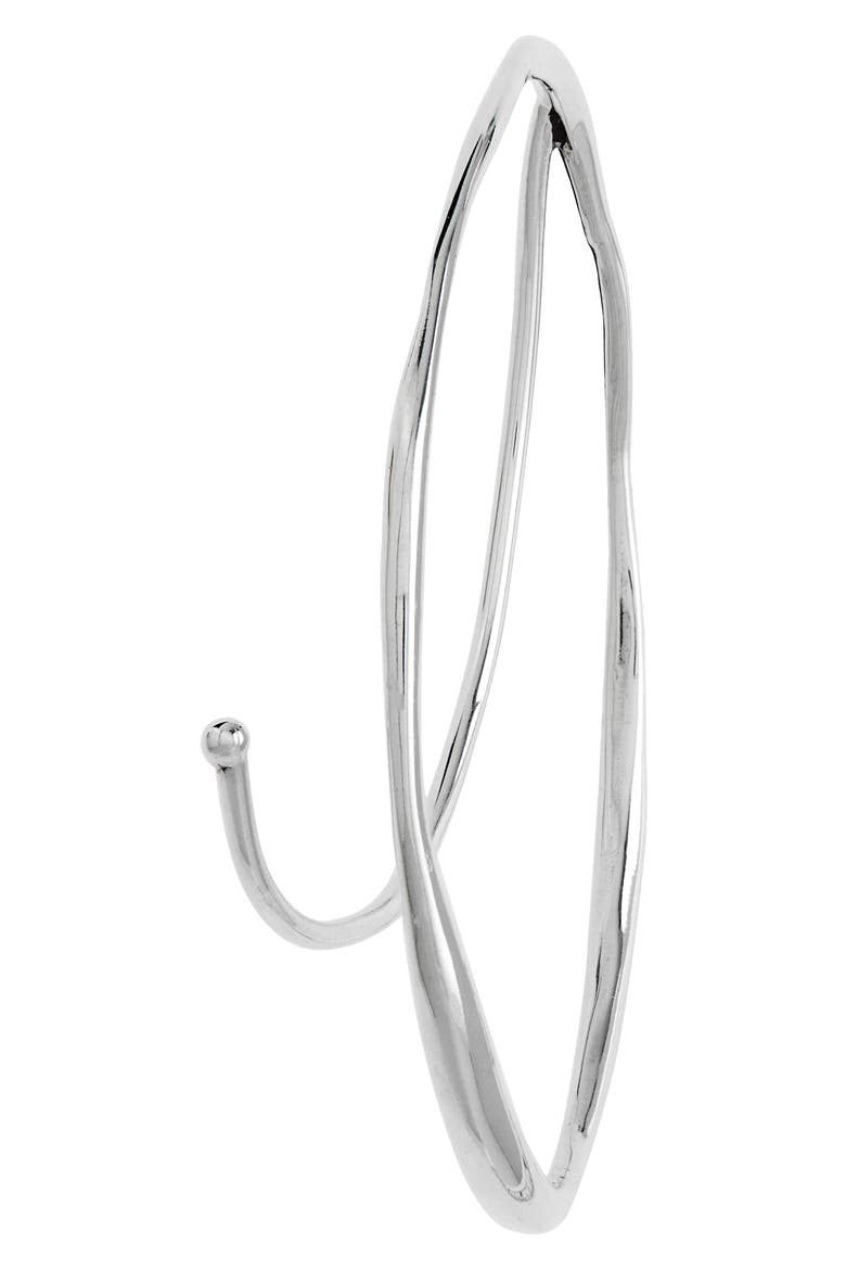 Single Hoop Ear Cuff, Alternate, color, SILVER