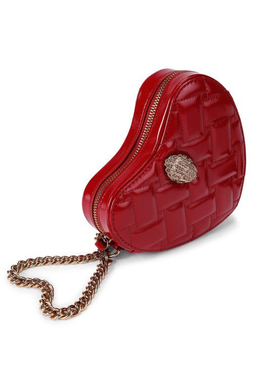 Kurt Geiger Mini Heart-shape Quilted Shoulder Bag In Red