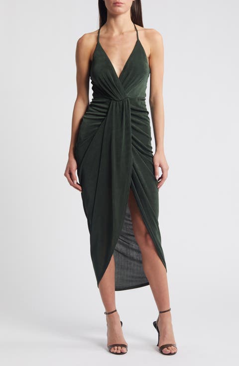 Dreamy Date Surplice V-Neck Midi Dress