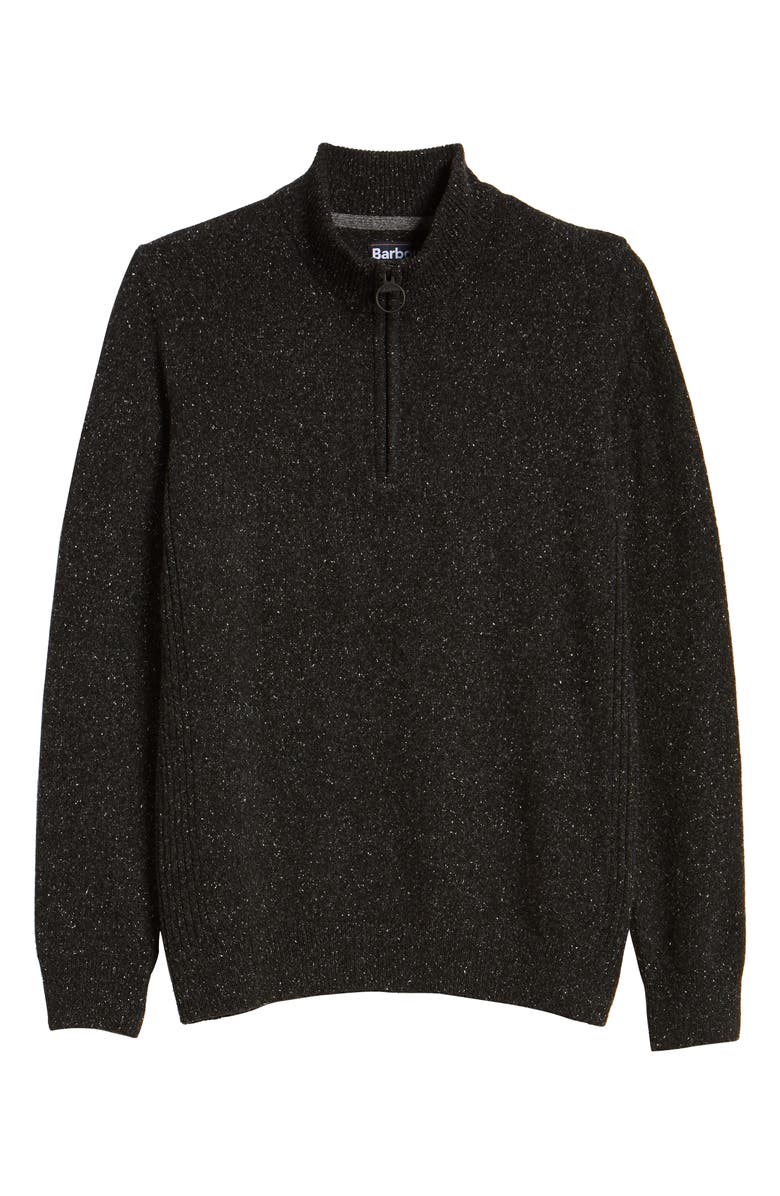 Barbour Tisbury Half Zip Pullover Sweater, Alternate, color, Black