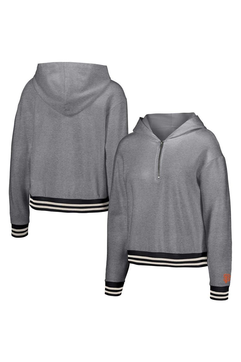 Women's Lusso  Gray San Francisco Giants Magnolia Tri-Blend Quarter-Zip Hoodie, Main, color, Gray