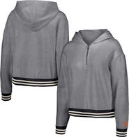 LUSSO Women's Lusso  Gray San Francisco Giants Magnolia Tri-Blend Quarter-Zip Hoodie