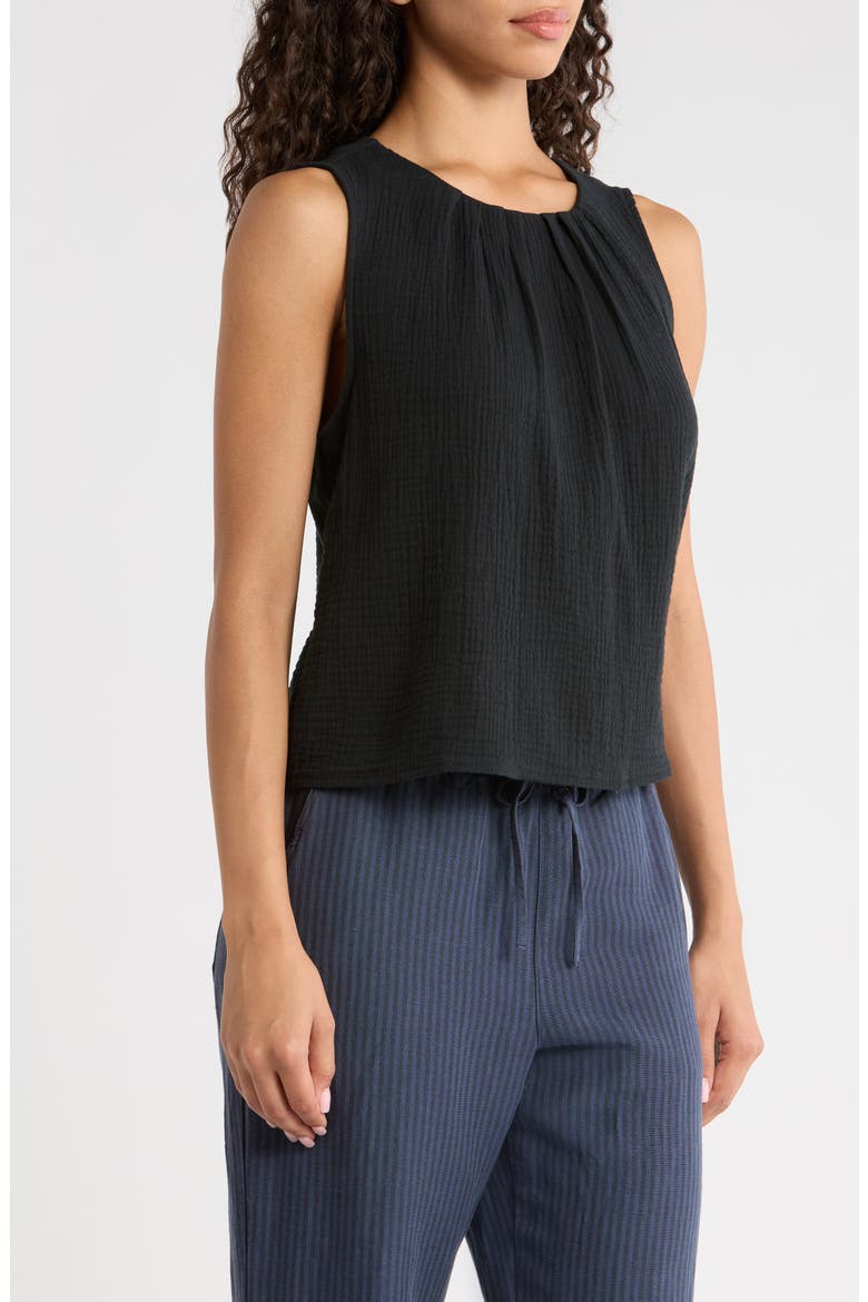 Serena Cotton Gauze Tank, Alternate, color, BLACK