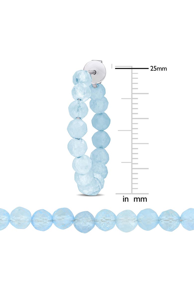 DELMAR Beaded Aquamarine Hoop Earrings, Bracelet & Necklace Set, Alternate, color, Blue