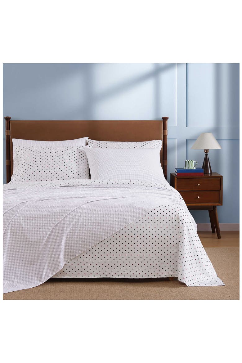 New England Plaid Cotton Sheet Set, Alternate, color, RED/ DEEP BLUE