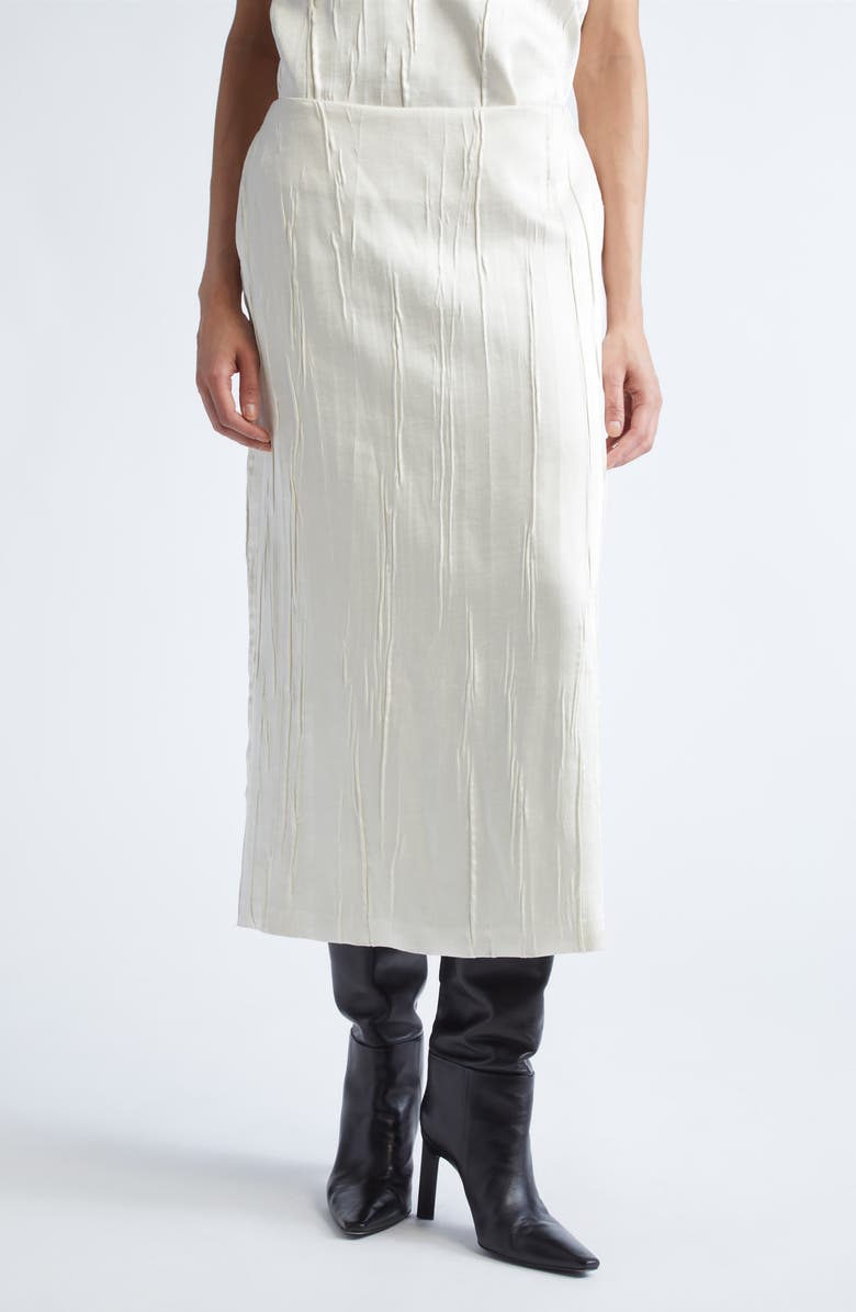 Brandon Maxwell The Tierney Satin Midi Skirt, Main, color, Ivory