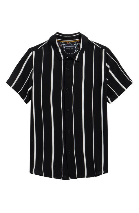 Vertical Stripe Camp Shirt