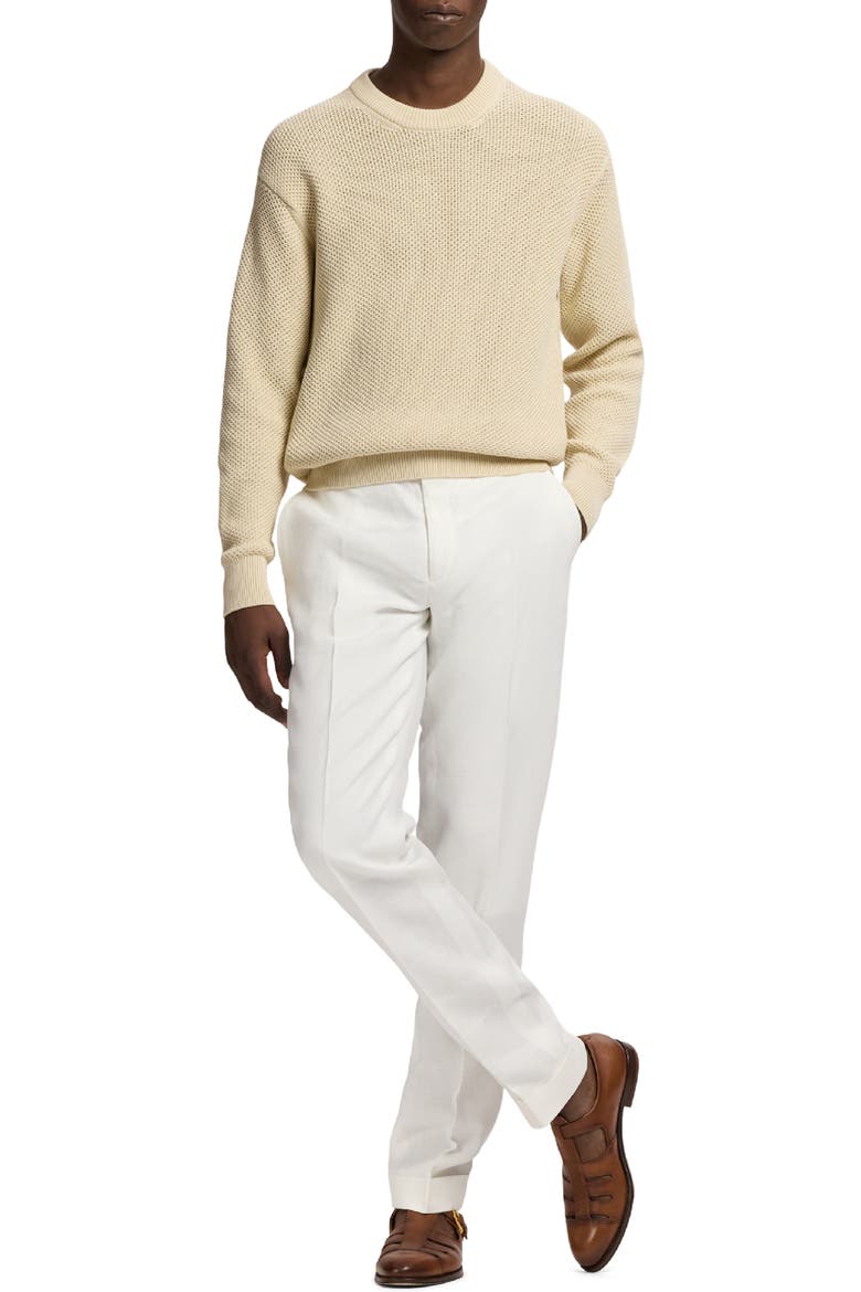 Honeycomb Stitch Cotton Sweater, Alternate, color, LIMESTONE