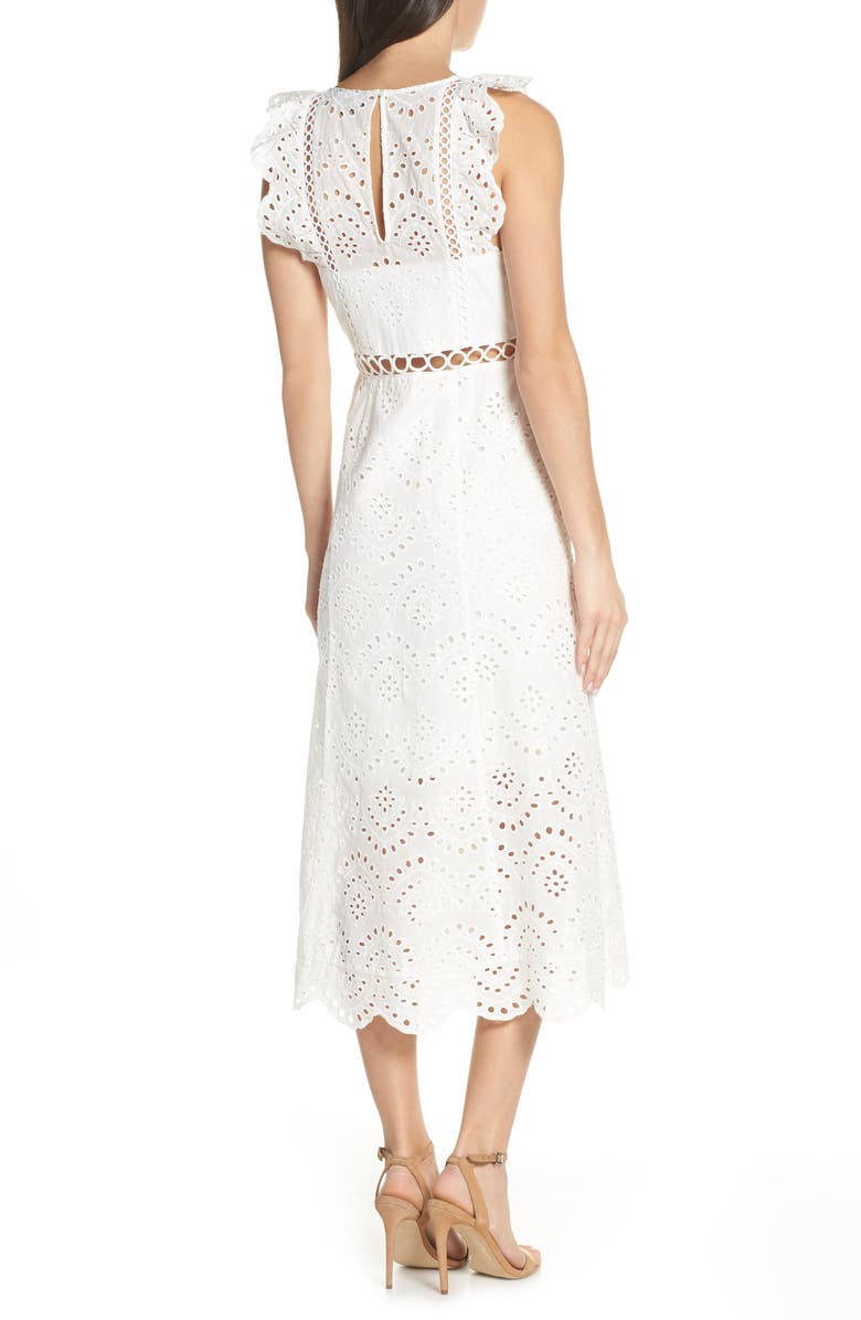 Sam Edelman Eyelet Midi Dress, Alternate, color, 