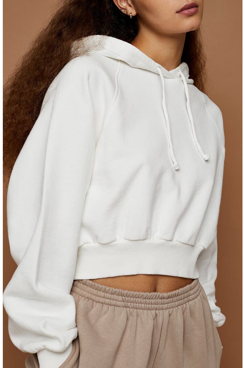 Crop Hoodie, Alternate, color, CREAM