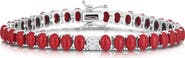 CHLOE AND MADISON 5.5mm Synthetic Coral Tennis Bracelet