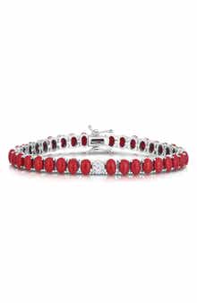 CHLOE AND MADISON 5.5mm Synthetic Coral Tennis Bracelet