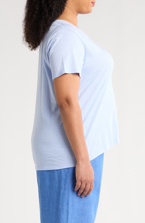 Eileen Fisher Easy V-neck Organic Cotton T-shirt In Bellflower
