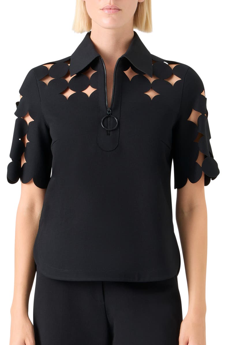 Akris punto Dot Cutout Top, Main, color, Black