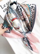 SILKSILKY Pure Mulberry Silk Printed Square Shawl Scarf