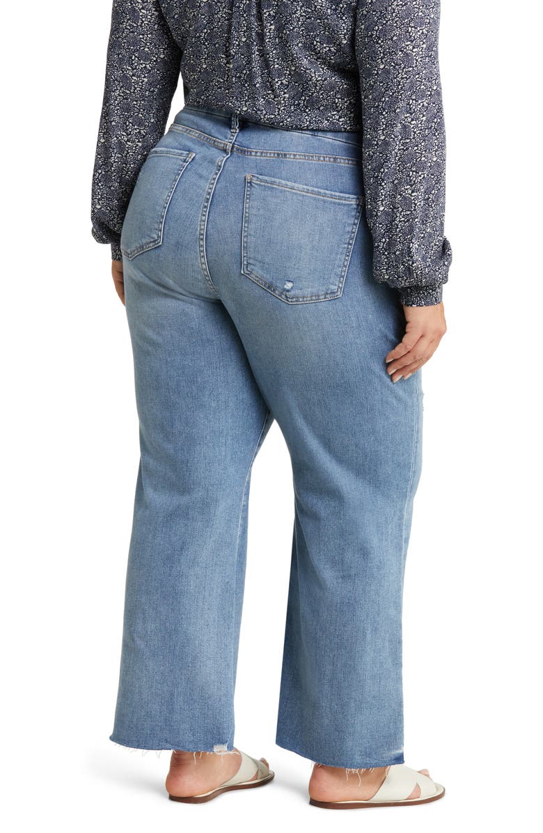 KUT from the Kloth Meg Fab Ab High Waist Raw Hem Wide Leg Jeans, Alternate, color, 