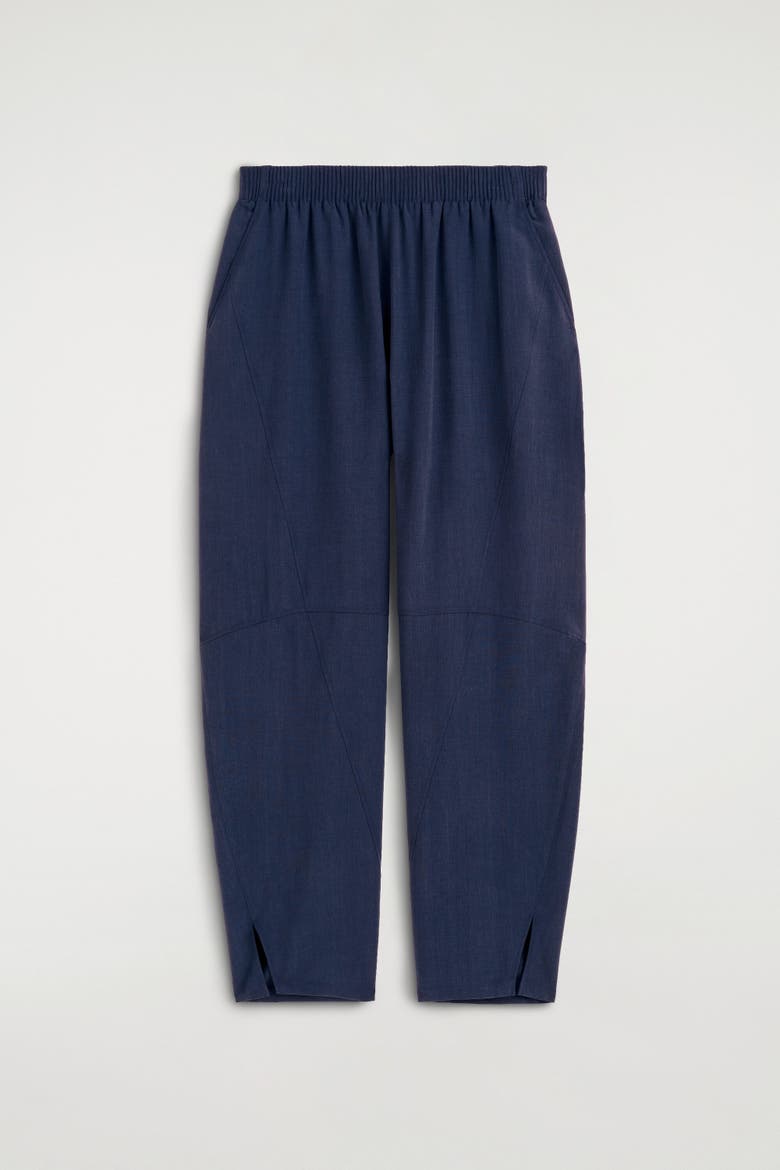 Paneled Elasticated Barrel-Leg Pants, Alternate, color, NAVY