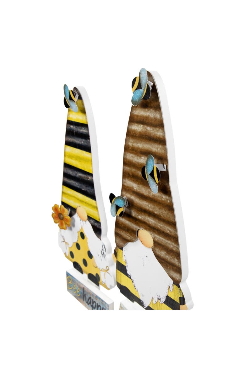 Northlight Bee Gnomes Wooden Garden Stakes - 24" - Set of 2, Alternate, color, Yellow