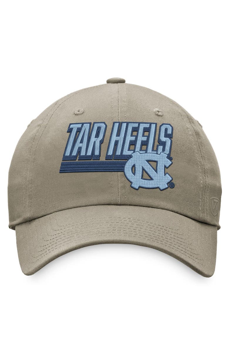TOP OF THE WORLD Men's Top of the World Khaki North Carolina Tar Heels Slice Adjustable Hat, Alternate, color,
