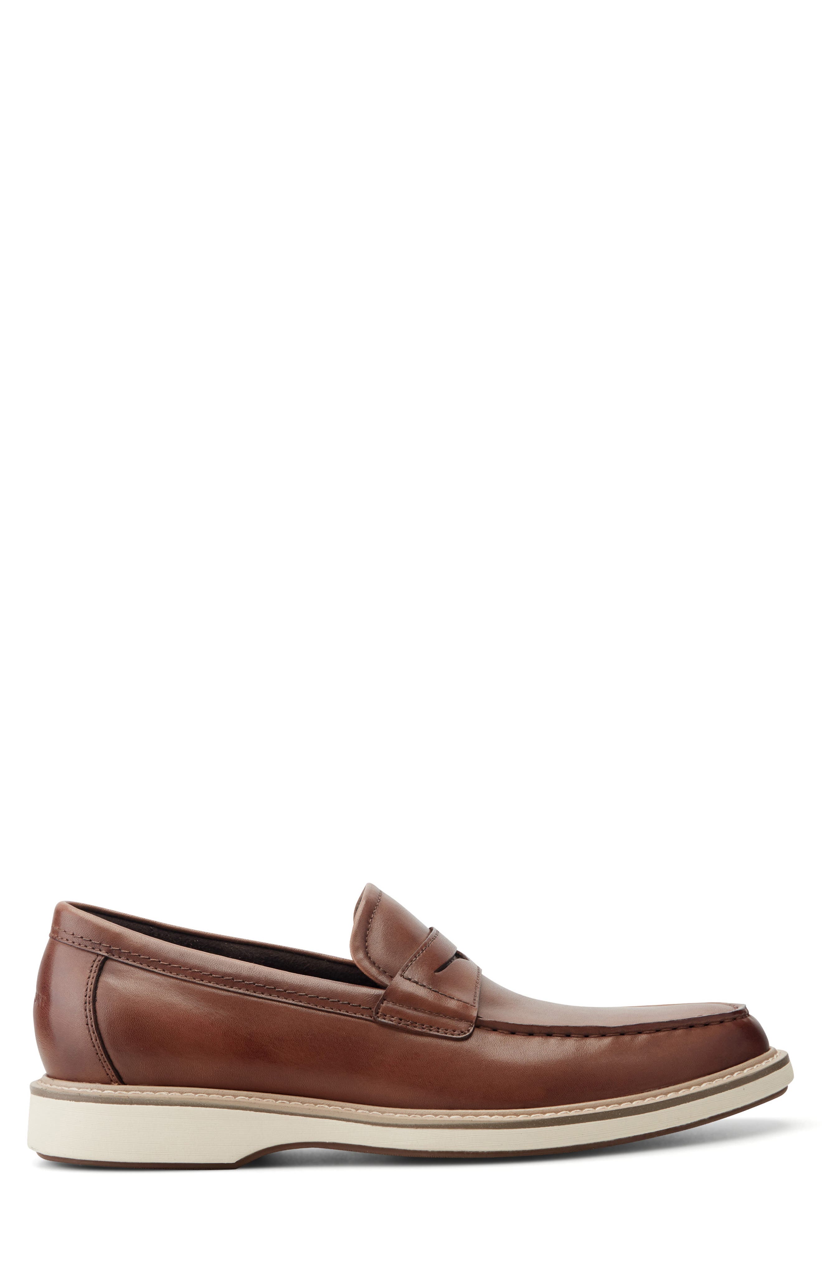 Ledger Leather Penny Loafer, Alternate, color, DARK NATURAL 120