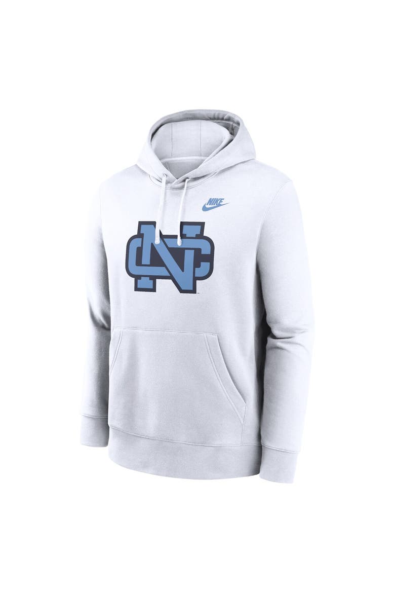 Men's Nike White North Carolina Tar Heels Legacy Logo Club Fleece Pullover Hoodie, Alternate, color, White
