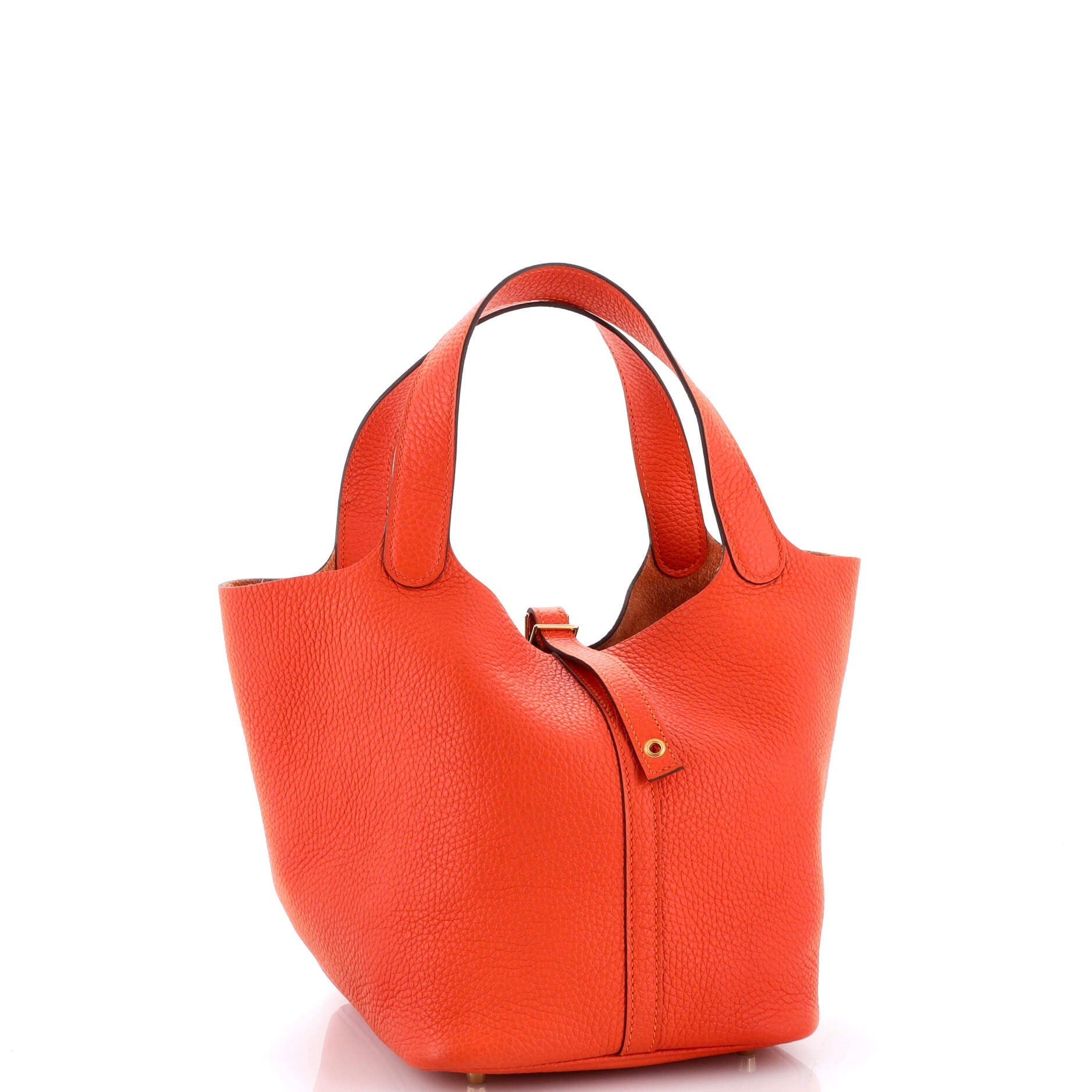 Pre-Owned Hermes Picotin Lock Bag Clemence MM, Alternate, color, Feu