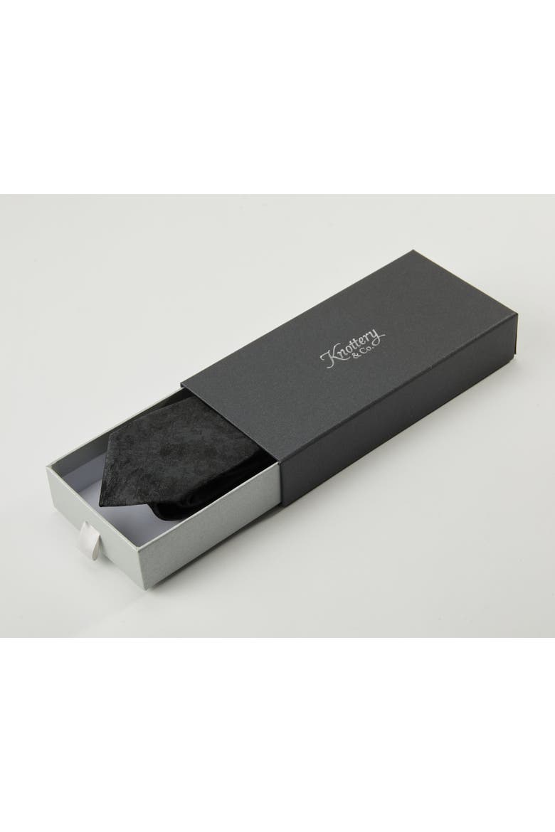 Marble Cloud Silk Jacquard Tie, Alternate, color, Obsidian