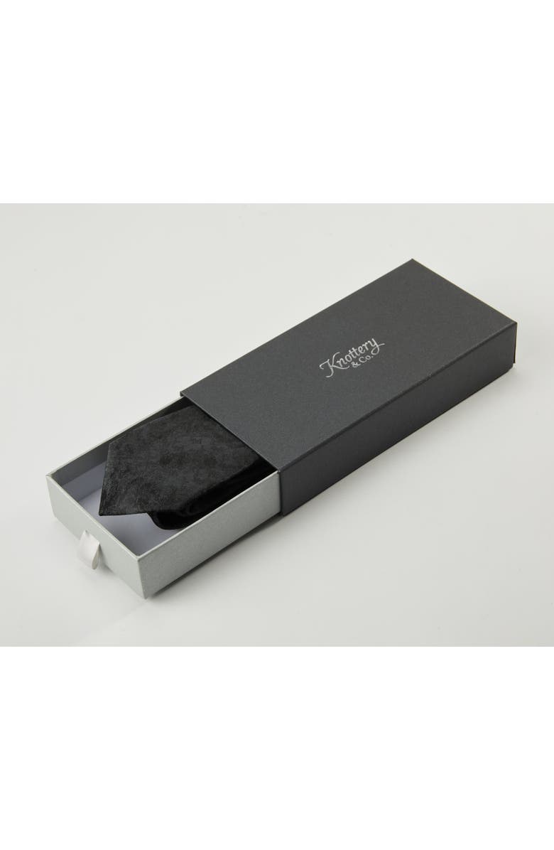 Knottery & Co Marble Cloud Silk Jacquard Tie, Alternate, color, Obsidian